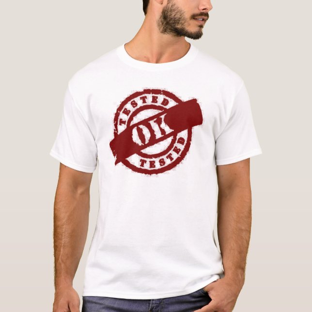 stamp tested ok red T-Shirt (Front)