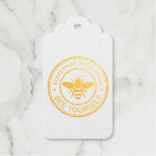 Stamp - YOUR TEXT - BEE 1 - Fan Fun Gift Tags