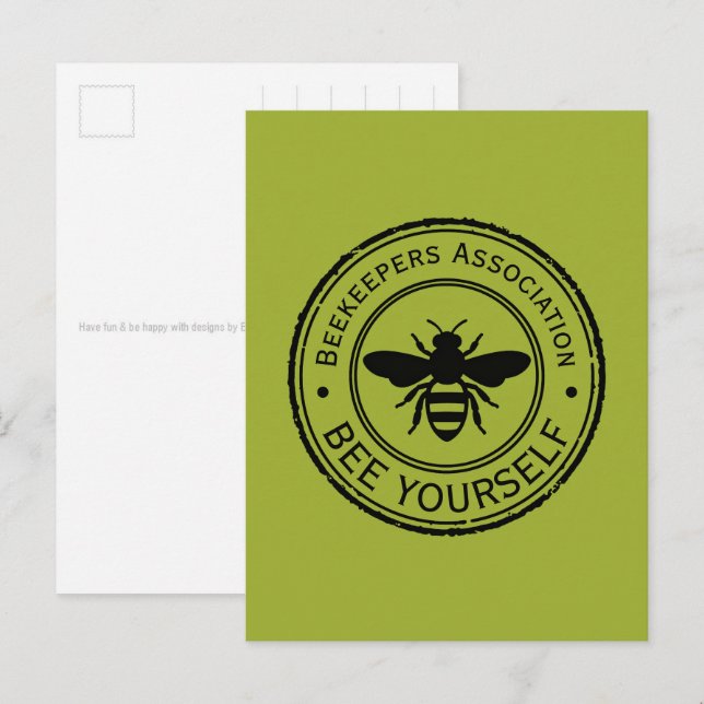 Stamp - YOUR TEXT - BEE 1 - Fan Fun Postcard (Front/Back)