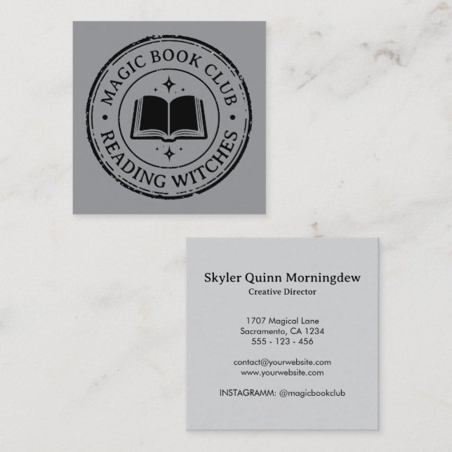 Stamp - YOUR TEXT - BOOK 1 - Fan Fun Square Business Card (Front/Back)