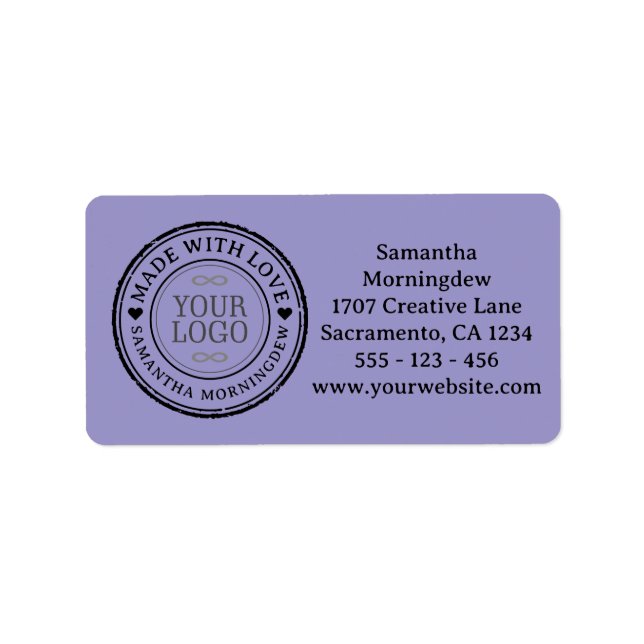 Stamp - YOUR TEXT & LOGO 2 Label (Front)