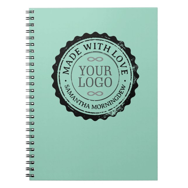 Stamp - YOUR TEXT & LOGO 3 Notebook (Front)
