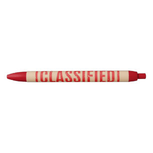 Stamped Classified Black Ink Pen