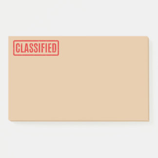 Stamped Classified Post-it Notes