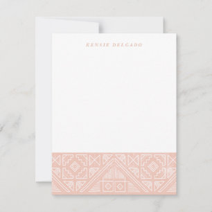 Stamped Geometric Stationery - Apricot Card