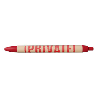Stamped Private Black Ink Pen