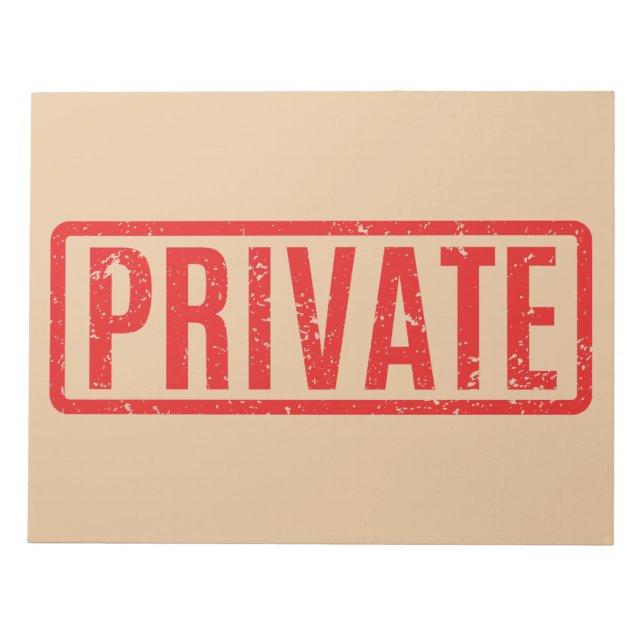 Stamped Private Notepad (Front)