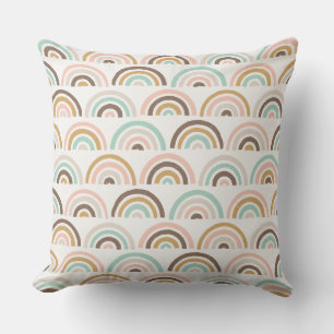 Stamped Rainbows Kids' Throw Pillow - Coffee