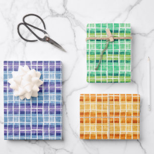 Stamped Squares Wrapping Paper Sheet