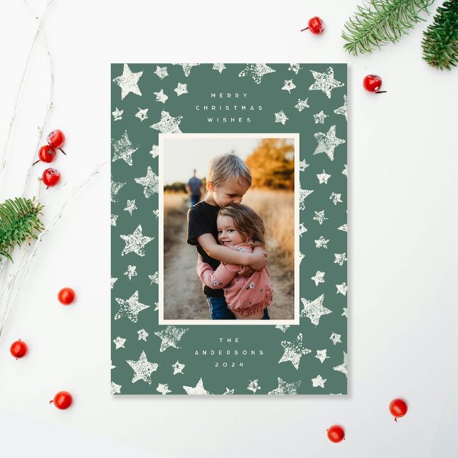 Stamped Star Pattern Holiday Card (Creator Uploaded)