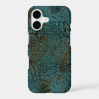 Stamped Teals Greens and Black Celtic Design