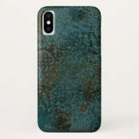 Stamped Teals Greens and Black Celtic Design