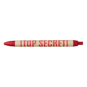 Stamped Top Secret Black Ink Pen