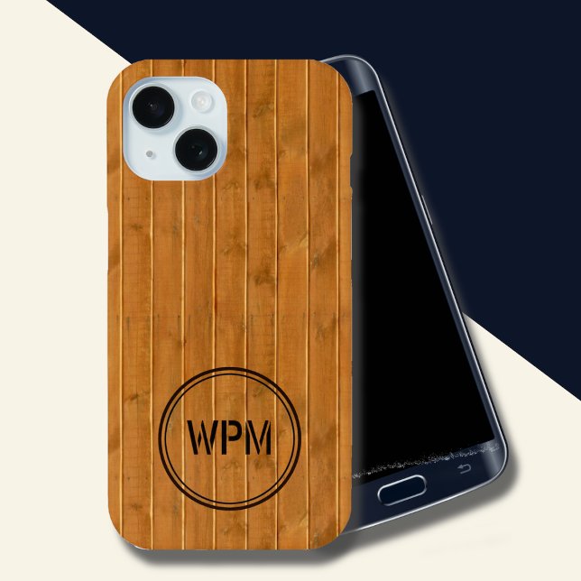 Stamped Wood Style Monogram Case-Mate iPhone Case (Creator Uploaded)