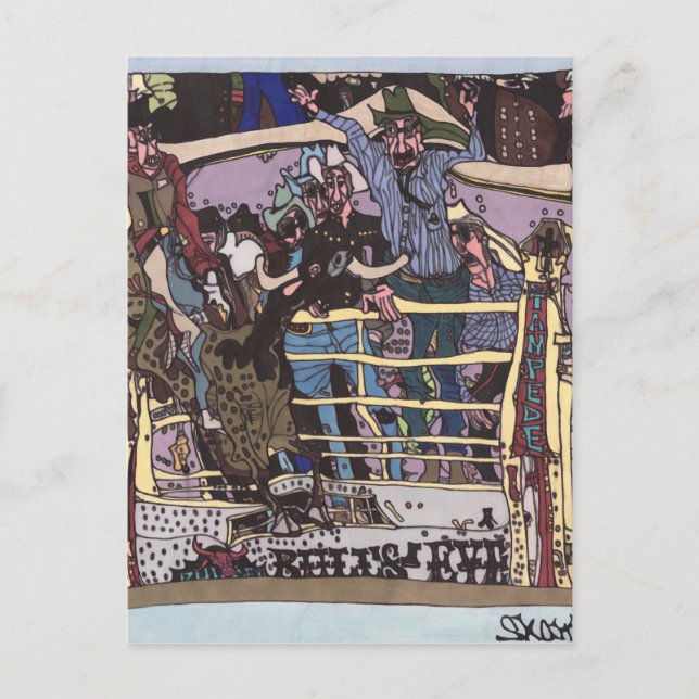 Stampede 8 seconds postcard (Front)