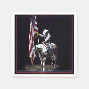 Stampede Prayers (red, white & blue border) Napkin
