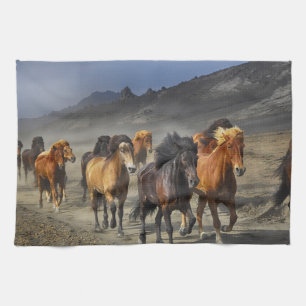 Stampeding Horses Tea Towel