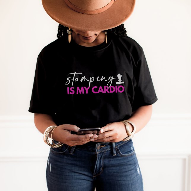 Stamping is my Cardio Pink Funny Notary Black T-Sh T-Shirt (Creator Uploaded)