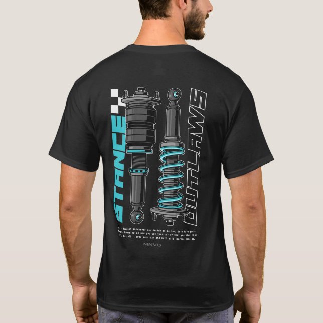 Stance Car Parts Illustration T-Shirt (Back)