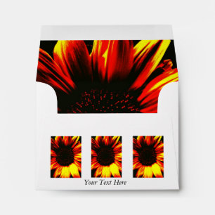 stand alone contempory large yellow sunflower envelopes