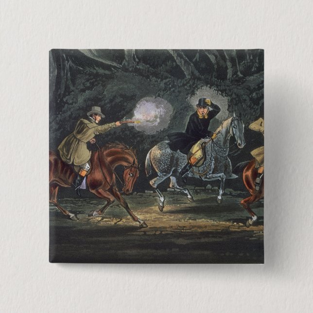 Stand and Deliver, aquatinted by E. Duncan 15 Cm Square Badge (Front)