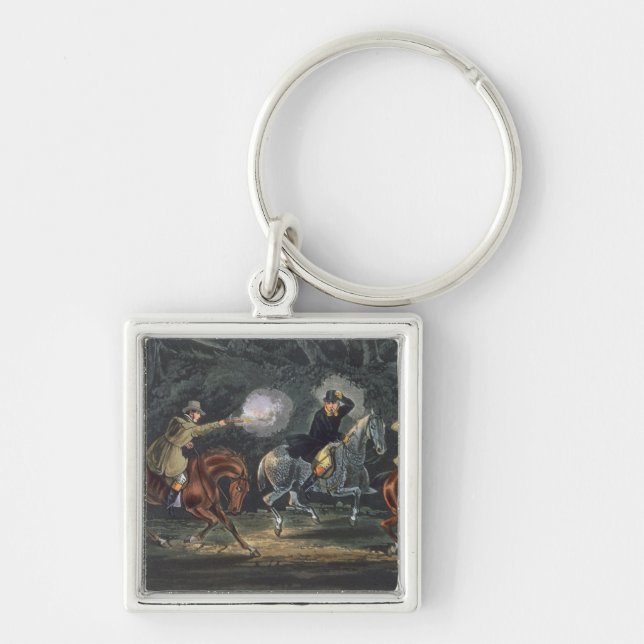 Stand and Deliver, aquatinted by E. Duncan Key Ring (Front)