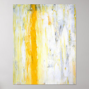 'Stand Aside' Grey and Yellow Abstract Art Poster