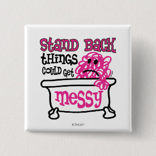 Stand Back 15 Cm Square Badge