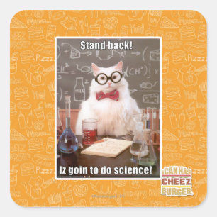 Stand back! square sticker