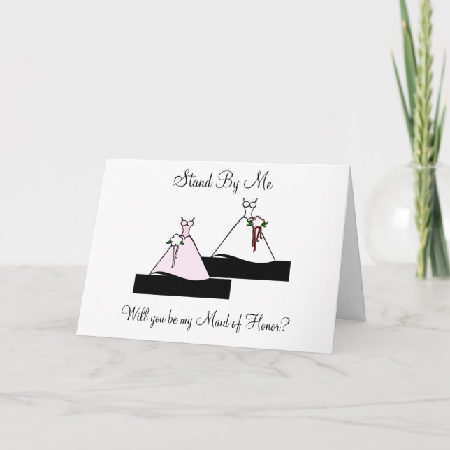 Stand By Me Maid of Honour on Stairs Invitation (Front)