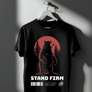 Stand Firm Bear – Strength & Wilderness Graphic  T-Shirt