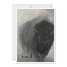 Stand Firm Bison Inspirational Art Card