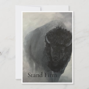 Stand Firm Bison Inspirational Art Card