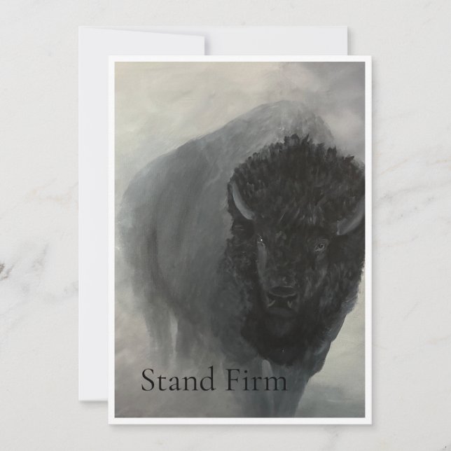 Stand Firm Bison Inspirational Art Card (Front)