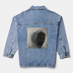 Stand Firm Bison Inspirational denim shirt Jacket