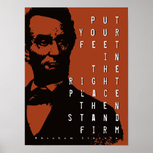 Stand Firm Motivational Quote Abraham Lincoln Poster