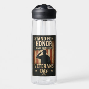 Stand For Honour – Veterans Day Tribute Design Water Bottle