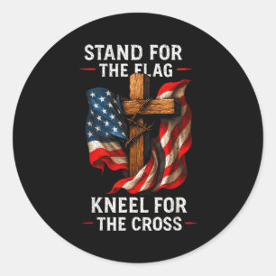 Stand For The Flag Kneel For The Cross American Pa Classic Round Sticker