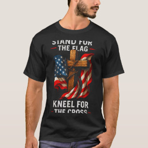 Stand For The Flag Kneel For The Cross American Pa T-Shirt