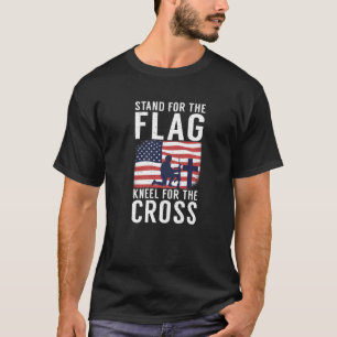 Stand For The Flag Kneel For The Cross Religious V T-Shirt