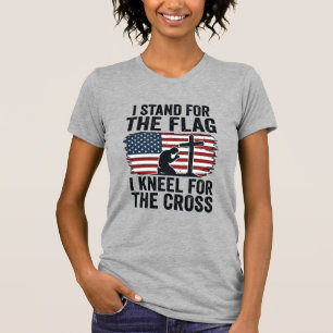 Stand for the Flag Kneel for the Cross Shirt Desig