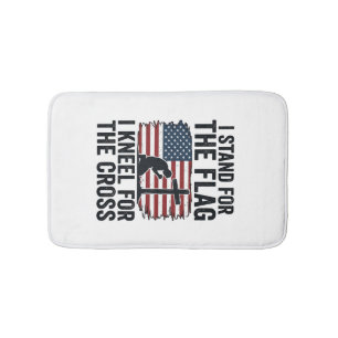 Stand for the Flag Kneel for the Cross Shirt Desig Bath Mat