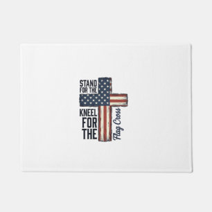 Stand for the Flag Kneel for the Cross Shirt Desig Doormat