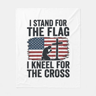 Stand for the Flag Kneel for the Cross Shirt Desig Fleece Blanket
