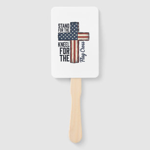 Stand for the Flag Kneel for the Cross Shirt Desig Hand Fan