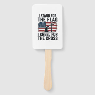 Stand for the Flag Kneel for the Cross Shirt Desig Hand Fan