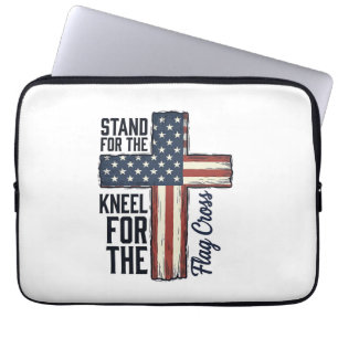 Stand for the Flag Kneel for the Cross Shirt Desig Laptop Sleeve