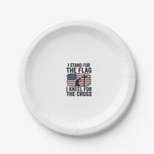 Stand for the Flag Kneel for the Cross Shirt Desig Paper Plate