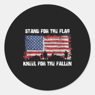 Stand For The Flag Kneel For The Fallen - Memorial Classic Round Sticker