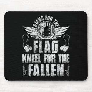 Stand For The Flag Kneel For The Fallen Memorial D Mouse Pad